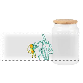 SEULEMENT C’EST TOUT - Boîte à biscuits avec couvercle en bois - blanc - Devant