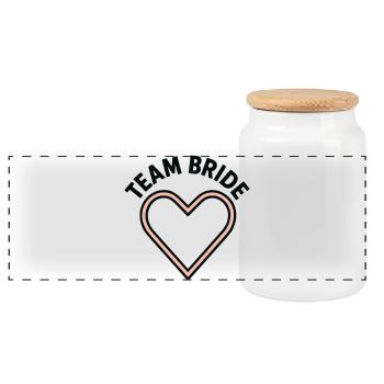 Team Mariée Cœur Rose EVJF Mariage - Boîte à biscuits avec couvercle en bois - blanc - Devant