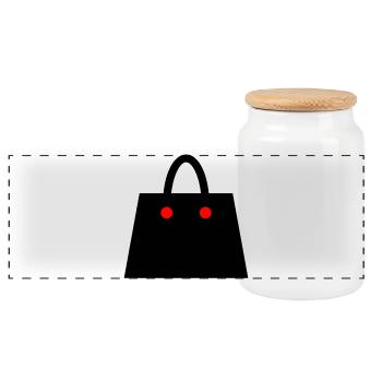 Handbag - Panoramic Cookie Jar with Wooden Lid - white - Front