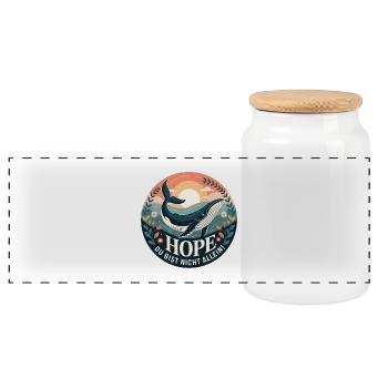 Hope/ Timmy der Wal in der Ostsee - Panorama Keksdose mit Holzdeckel - Weiß - Vorne