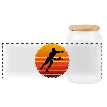 Idée de joueur de pickleball pour les joueurs de pickleball Fans - Boîte à biscuits avec couvercle en bois - blanc - Devant