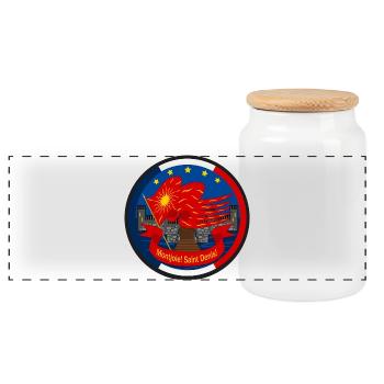 Emblème Oriflamme Montjoie Saint-Denis - Boîte à biscuits avec couvercle en bois - blanc - Devant