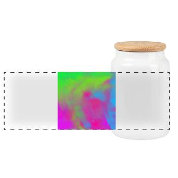 Lebendiger Neon-Tie-dye-Farbverlauf Burst - Panorama Keksdose mit Holzdeckel - Weiß - Vorne