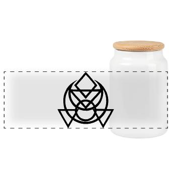 Symbole ésotérique égyptien noir - Boîte à biscuits avec couvercle en bois - blanc - Devant