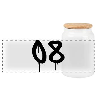 Nombre 08 Style Graffiti Urbain - Boîte à biscuits avec couvercle en bois - blanc - Devant