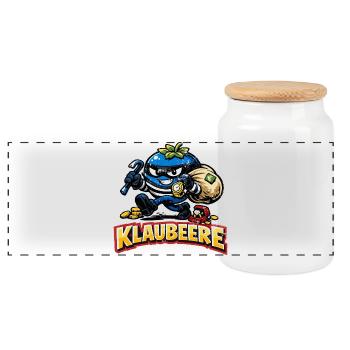 Freches Blaubeer, klaubeere Shirt , Hoodie, Tasse - Panorama Keksdose mit Holzdeckel - Weiß - Vorne