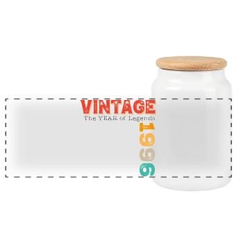 Millésime 1996 - Boîte à biscuits avec couvercle en bois - blanc - Devant
