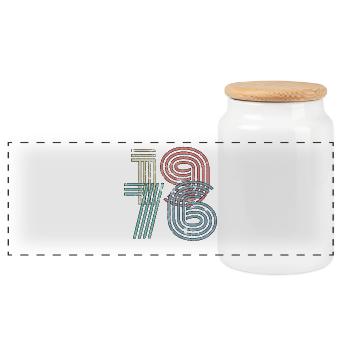 50e anniversaire 1976 - Boîte à biscuits avec couvercle en bois - blanc - Devant