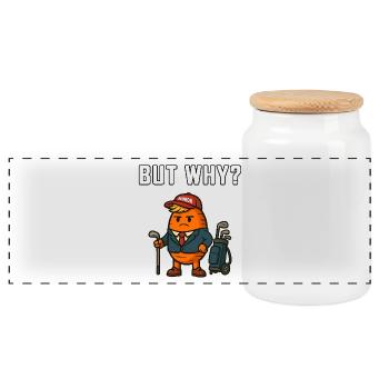 Mais pourquoi la mascotte du golf - Boîte à biscuits avec couvercle en bois - blanc - Devant