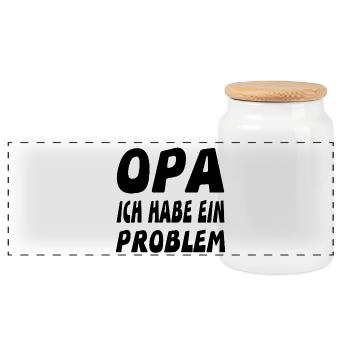 Opa - Panorama Keksdose mit Holzdeckel - Weiß - Vorne