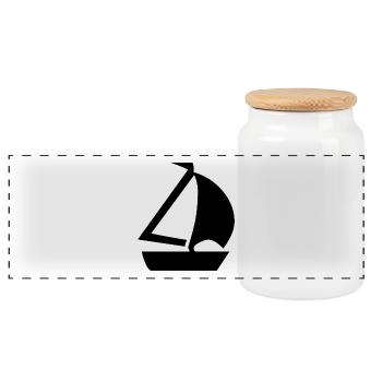 Voile - Boîte à biscuits avec couvercle en bois - blanc - Devant