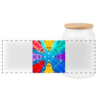 Koi Cercle Coloré - Boîte à biscuits avec couvercle en bois - blanc - Devant