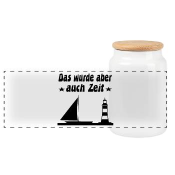 Segeln - Panorama Keksdose mit Holzdeckel - Weiß - Vorne