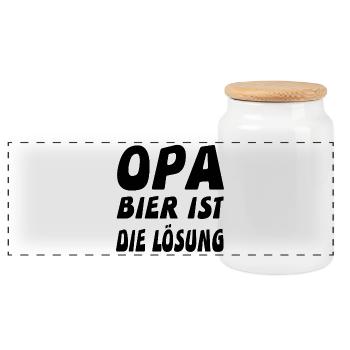 Opa - Panorama Keksdose mit Holzdeckel - Weiß - Vorne