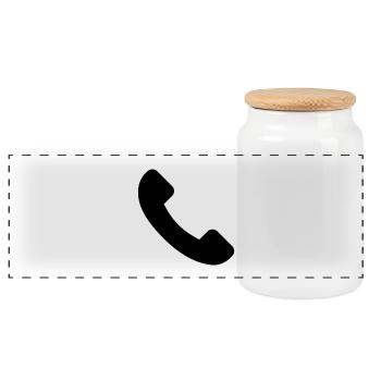 telephone - Panoramic Cookie Jar with Wooden Lid - white - Front