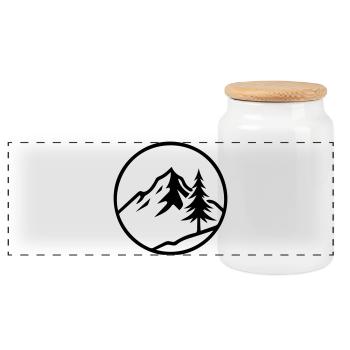 nature - Boîte à biscuits avec couvercle en bois - blanc - Devant