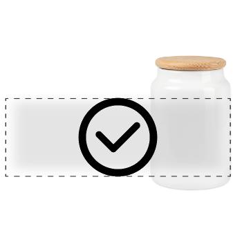 check - Panoramic Cookie Jar with Wooden Lid - white - Front