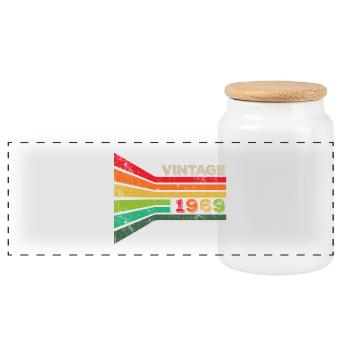 Millésime 1969 - Boîte à biscuits avec couvercle en bois - blanc - Devant