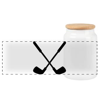 Field Hockey Stick Hockey - Panoramic Cookie Jar with Wooden Lid - white - Front