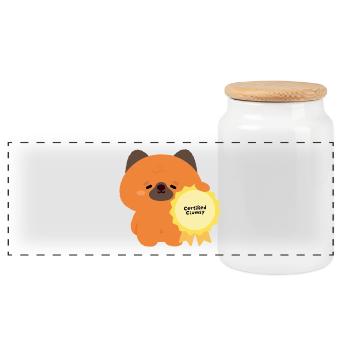Certified Clumsy Puppy - Panoramic Cookie Jar with Wooden Lid - white - Front