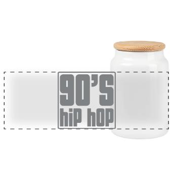 90er Hip-Hop-Raster - Panorama Keksdose mit Holzdeckel - Weiß - Vorne