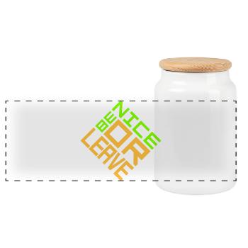 Be Nice Or Leave Funny Statement Attitude Saying - Panoramic Cookie Jar with Wooden Lid - white - Front