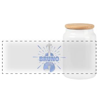 Violin Bruno - Panoramic Cookie Jar with Wooden Lid - white - Front