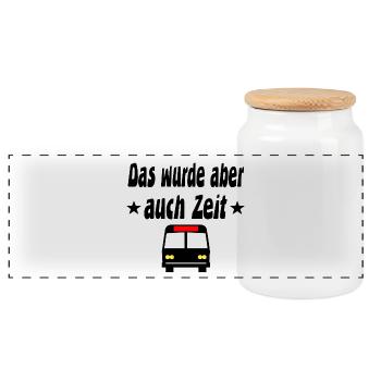 Bus - Panorama Keksdose mit Holzdeckel - Weiß - Vorne