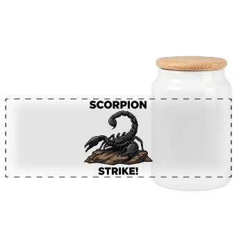 Schwarzer Skorpion Gefahr Giftschlag Natur - Panorama Keksdose mit Holzdeckel - Weiß - Vorne