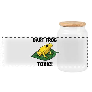 Froschpfeil Frosch Giftige Natur Schwarzes Gift - Panorama Keksdose mit Holzdeckel - Weiß - Vorne