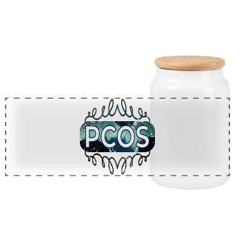 Hormones PCOS - Panoramic Cookie Jar with Wooden Lid - white - Front