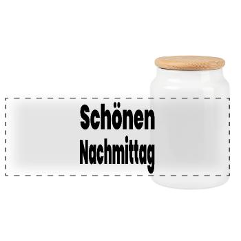 Nachmittag - Panorama Keksdose mit Holzdeckel - Weiß - Vorne