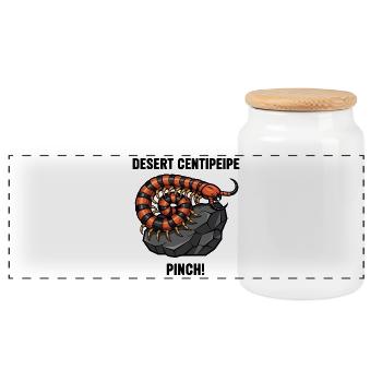 Centipede Wüstengefahr Pinch Centipede Schwarz - Panorama Keksdose mit Holzdeckel - Weiß - Vorne