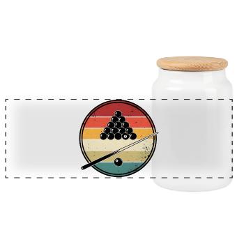  Cadeau joueur de billard rétro vintage  - Boîte à biscuits avec couvercle en bois - blanc - Devant
