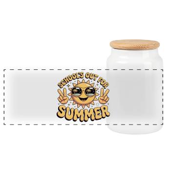 Sommer - Panorama Keksdose mit Holzdeckel - Weiß - Vorne