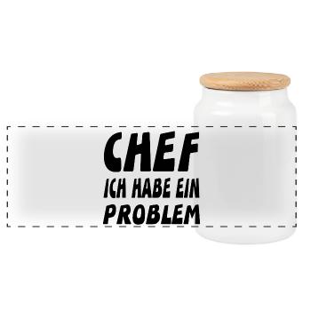 Chef - Panorama Keksdose mit Holzdeckel - Weiß - Vorne