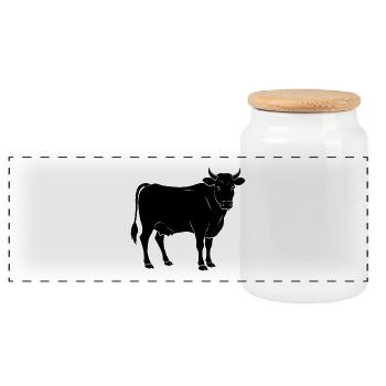 Direction - Boîte à biscuits avec couvercle en bois - blanc - Devant