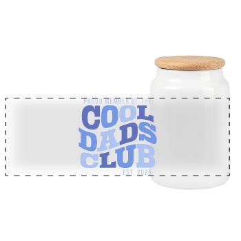 Cool Dads Club - Papa Vatertag Geschenk - Panorama Keksdose mit Holzdeckel - Weiß - Vorne