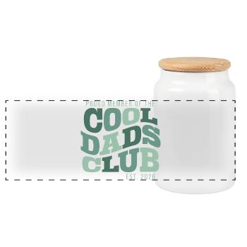 Cool Dads Club - Papa Vatertag Geschenk - Panorama Keksdose mit Holzdeckel - Weiß - Vorne