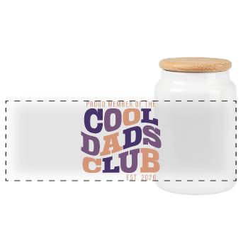 Cool Dads Club - Werdender Papa 2026 Geschenk - Panorama Keksdose mit Holzdeckel - Weiß - Vorne
