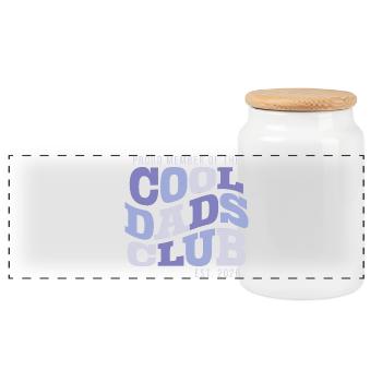 Club des papas cool - Cadeau de la fête des pères 2026 - Boîte à biscuits avec couvercle en bois - blanc - Devant