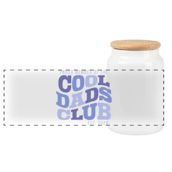 Club des Pères Cool - Cadeau Papa 2026 - Boîte à biscuits avec couvercle en bois - blanc - Devant