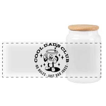 Cool Dads Club - Panorama Keksdose mit Holzdeckel - Weiß - Vorne