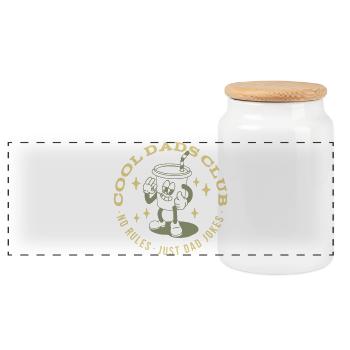 Cool Dads Club Vatertag Vater Geschenk - Panorama Keksdose mit Holzdeckel - Weiß - Vorne