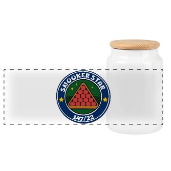 Snooker Star Triangle 147/22 - Panoramic Cookie Jar with Wooden Lid - white - Front