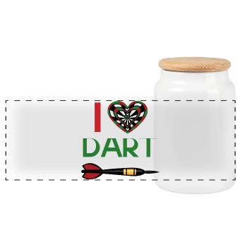 J’adore Dard Heart - Boîte à biscuits avec couvercle en bois - blanc - Devant