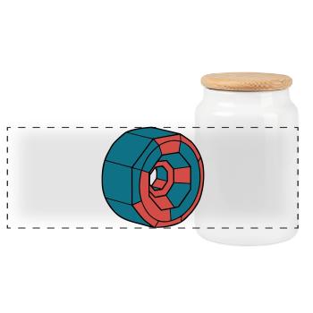 Detailed Skateboard Wheel Crew - Panoramic Cookie Jar with Wooden Lid - white - Front