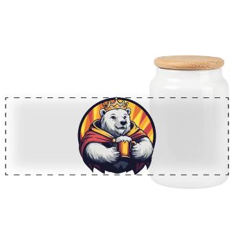 La bière Polar Bear Drôle - Boîte à biscuits avec couvercle en bois - blanc - Devant