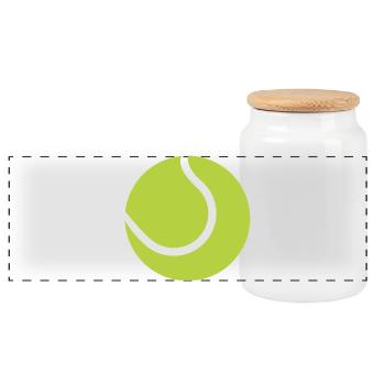 Tennis ball - Panoramic Cookie Jar with Wooden Lid - white - Front