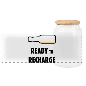 Prêt à recharger (Bière / Bière / POS 2C) - Boîte à biscuits avec couvercle en bois - blanc - Devant